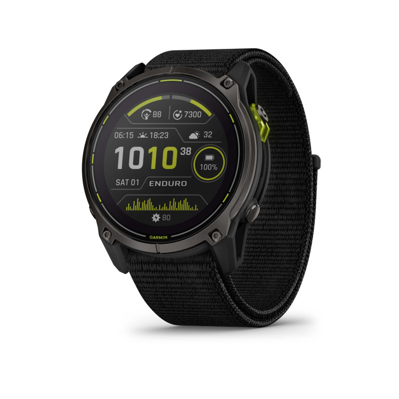 Garmin Enduro 3, Titan DLC s černým nylonovým UltraFit řemínkem