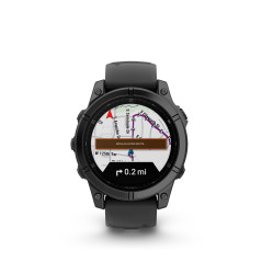 Garmin fēnix® E, Slate grey steel / Černý silikonový řemínek