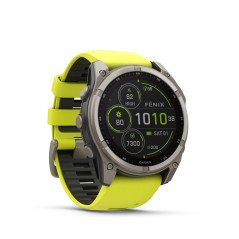 Garmin fēnix® 8 – 51 mm, Solar, Sapphire Titanium s Yellow/Graphite silikonovým řemínkem