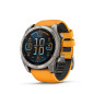 Garmin fēnix® 8 – 51 mm, AMOLED, Sapphire, Titanium s Orange/Graphite silikonovým řemínkem