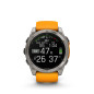 Garmin fēnix® 8 – 51 mm, AMOLED, Sapphire, Titanium s Orange/Graphite silikonovým řemínkem