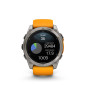 Garmin fēnix® 8 – 51 mm, AMOLED, Sapphire, Titanium s Orange/Graphite silikonovým řemínkem