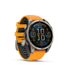 Garmin fēnix® 8 – 47 mm, AMOLED, Sapphire, Titanium s Orange/Graphite silikonovým řemínkem