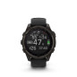 Garmin fēnix® 8 – 47 mm, Solar, Sapphire Carbon grey DLC titanium s Black/Grey silikonovým řemínkem