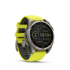 Garmin fēnix® 8 – 47 mm, Solar, Sapphire Titanium s Yellow/Graphite silikonovým řemínkem