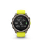 Garmin fēnix® 8 – 47 mm, Solar, Sapphire Titanium s Yellow/Graphite silikonovým řemínkem