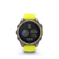 Garmin fēnix® 8 – 47 mm, Solar, Sapphire Titanium s Yellow/Graphite silikonovým řemínkem