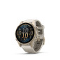 Garmin fēnix® 8 – 43 mm, AMOLED, Sapphire, Soft Gold / Fog grey se silikonovým řemínkem