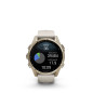 Garmin fēnix® 8 – 43 mm, AMOLED, Sapphire, Soft Gold / Fog grey se silikonovým řemínkem