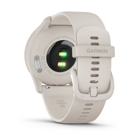 Garmin vívomove Trend, nerezová luneta Peach Gold, pouzdro Ivory, silikonový řemínek