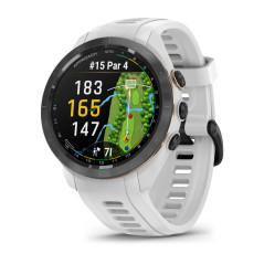 Garmin Approach S70 - 42mm, Keramická luneta Black/Peach, silikonový řemínek White