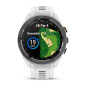 Garmin Approach S70 - 42mm, Keramická luneta Black/Peach, silikonový řemínek White